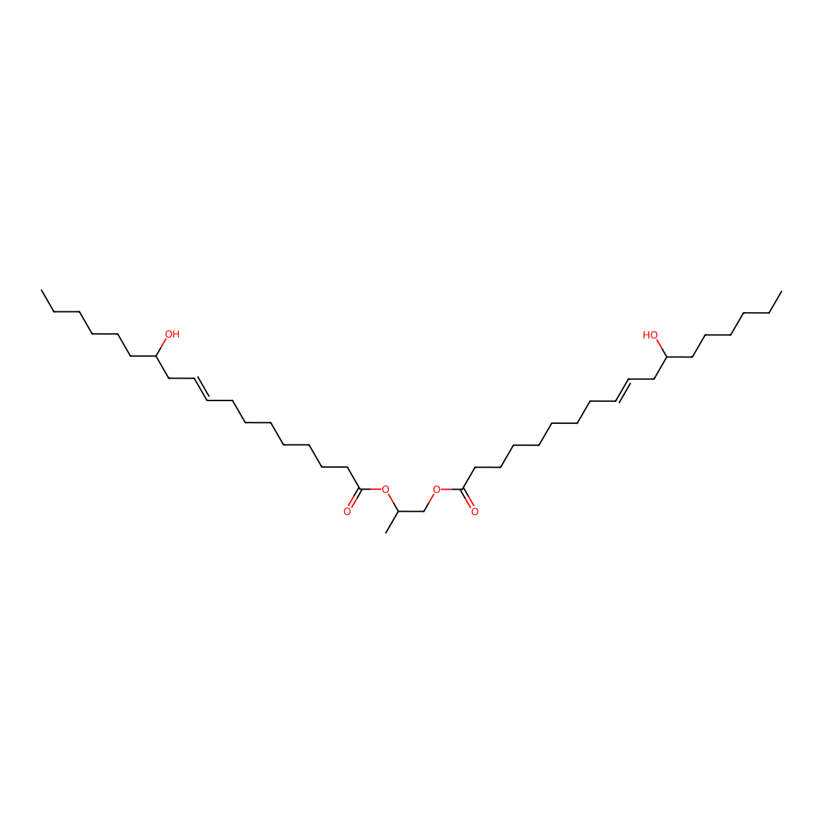 2-(12-Hydroxyoctadec-9-enoyloxy)propyl 12-hydroxyoctadec-9-enoate molecular structure, CAS 56414-56-3