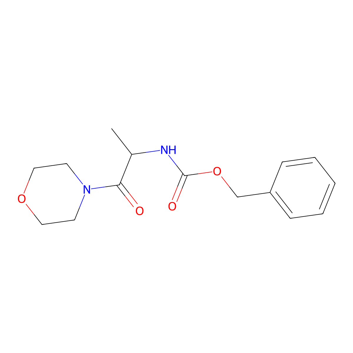 Benzyl 1-morpholino-1-oxopropan-2-ylcarbamate molecular structure, CAS 56414-77-8