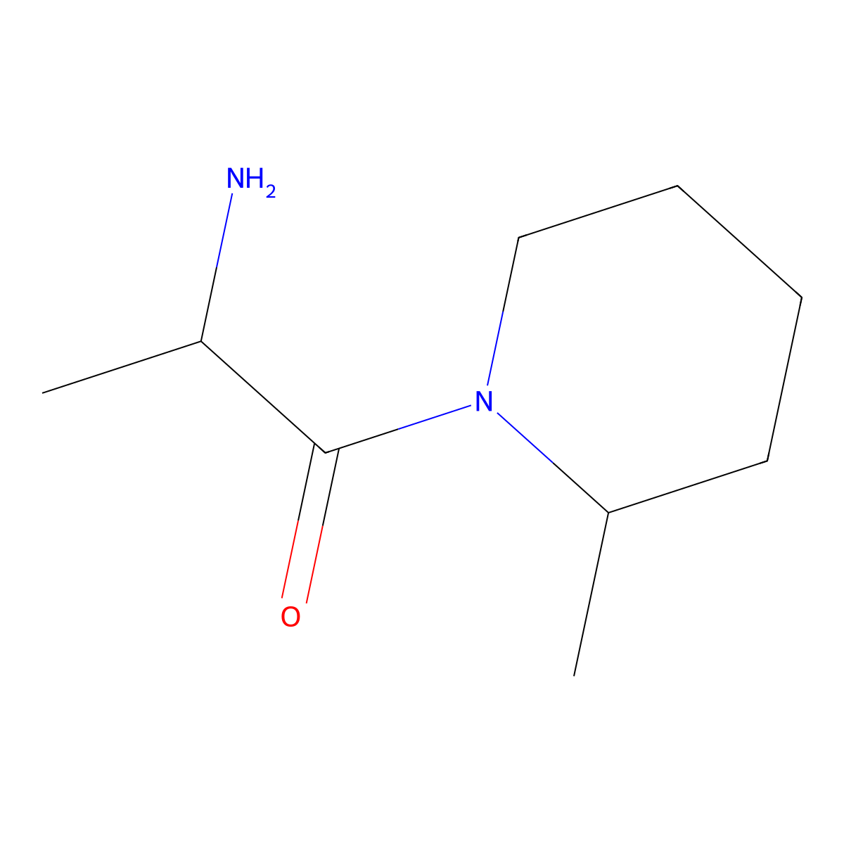 2-Amino-1-(2-methylpiperidin-1-yl)propan-1-one molecular structure, CAS 56414-90-5