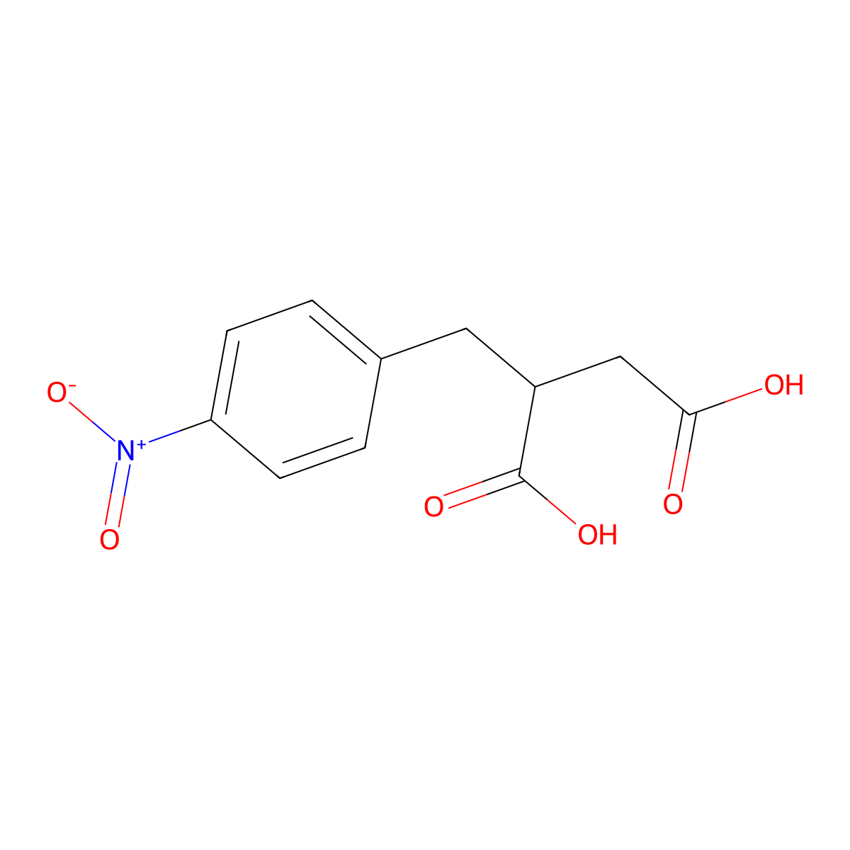 ((4-Nitrophenyl)methyl)succinic acid molecular structure, CAS 56416-12-7