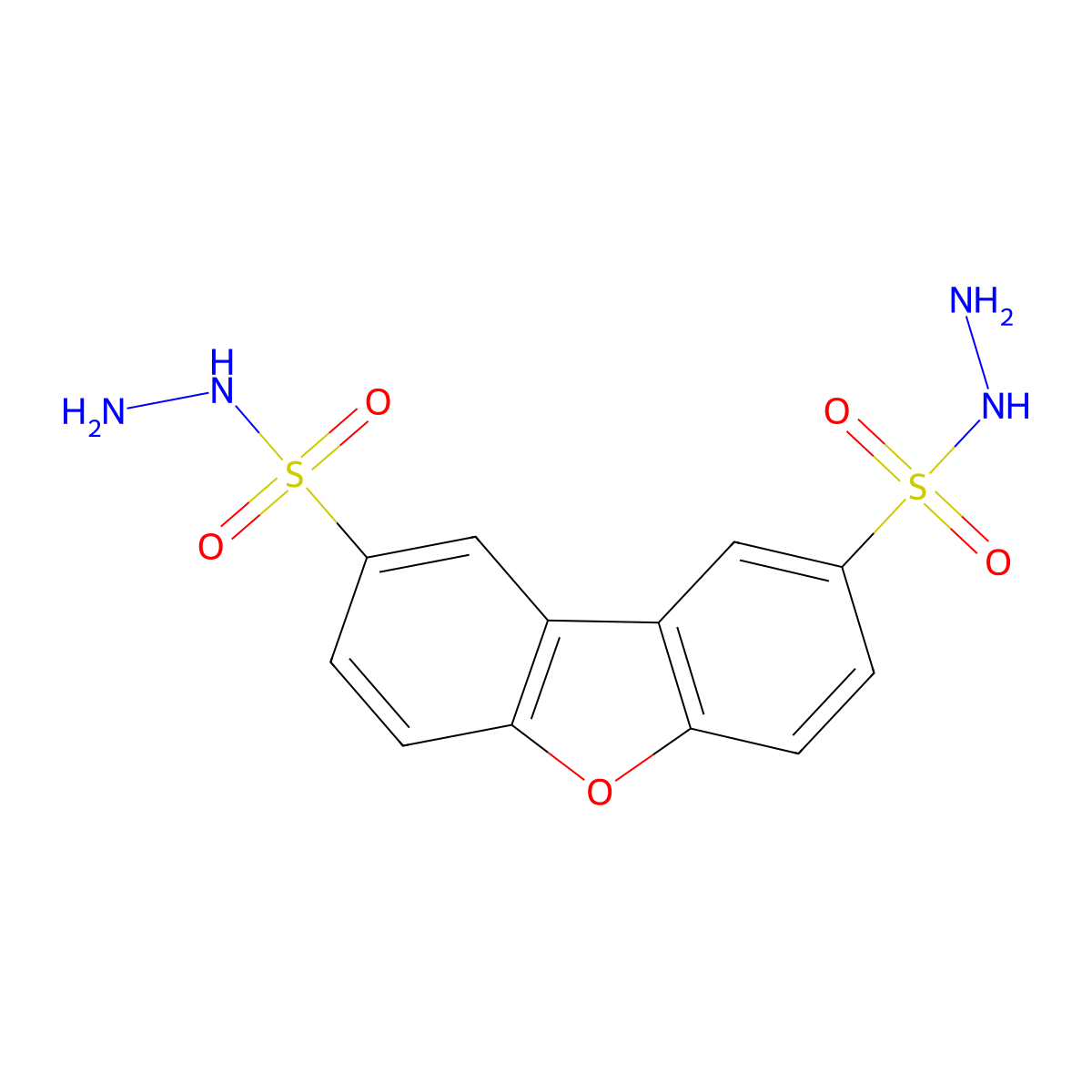 Dibenzofuran-2,8-bis(sulphonohydrazide) molecular structure, CAS 56418-85-0