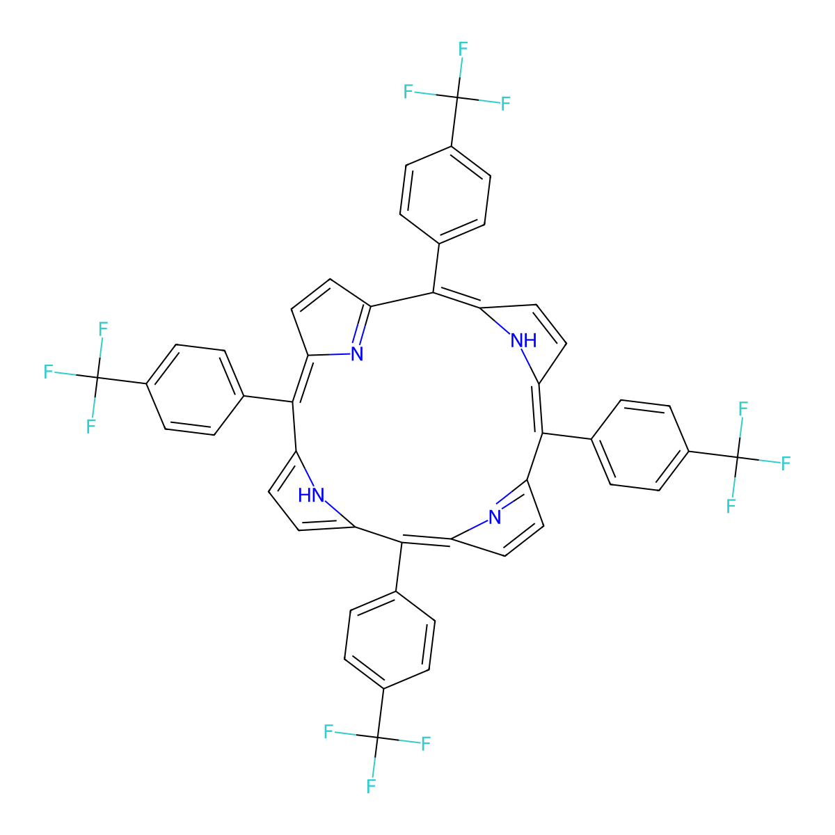 Meso-Tetra(4-trifluoromethylphenyl) porphine molecular structure, CAS 56420-24-7
