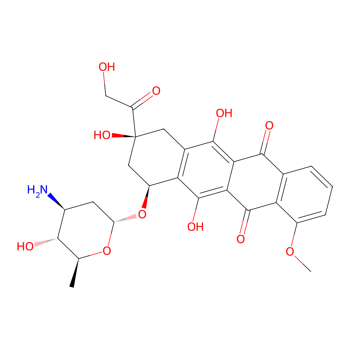 Epirubicin molecular structure, CAS 56420-45-2