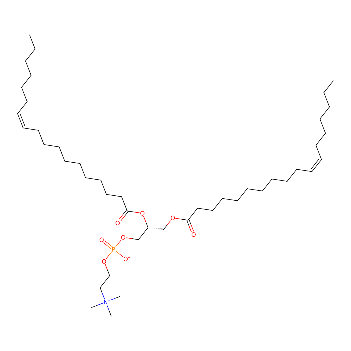 1,2-di-[(11Z)-octadecenoyl]-sn-glycero-3-phosphocholine molecular structure, CAS 56421-09-1