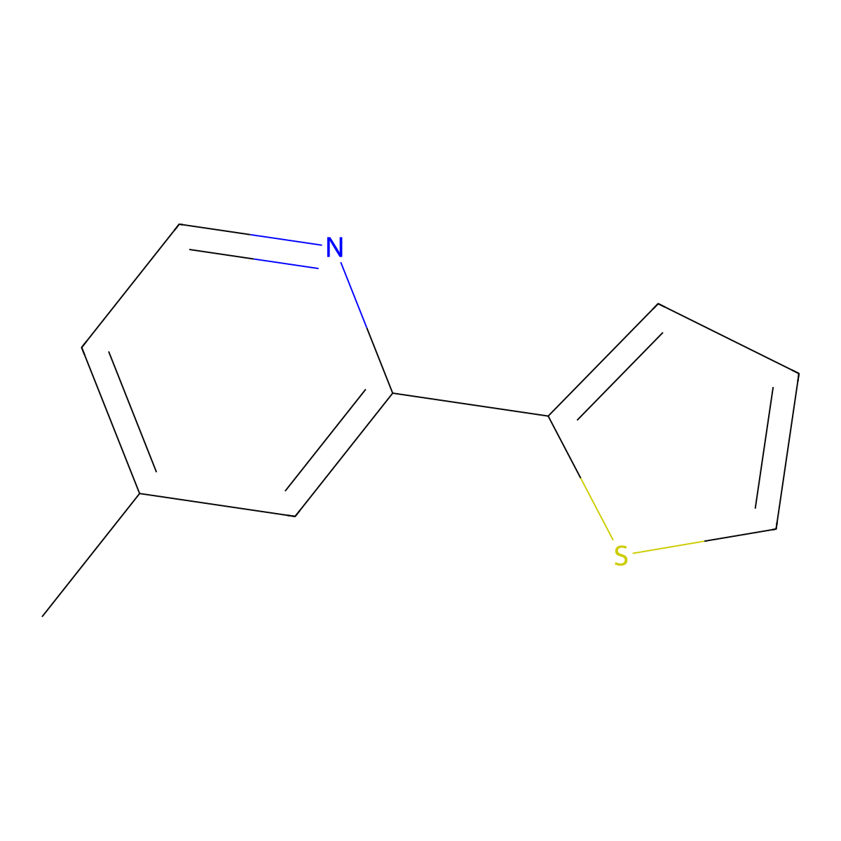 4-Methyl-2-(thiophen-2-yl)pyridine molecular structure, CAS 56421-67-1