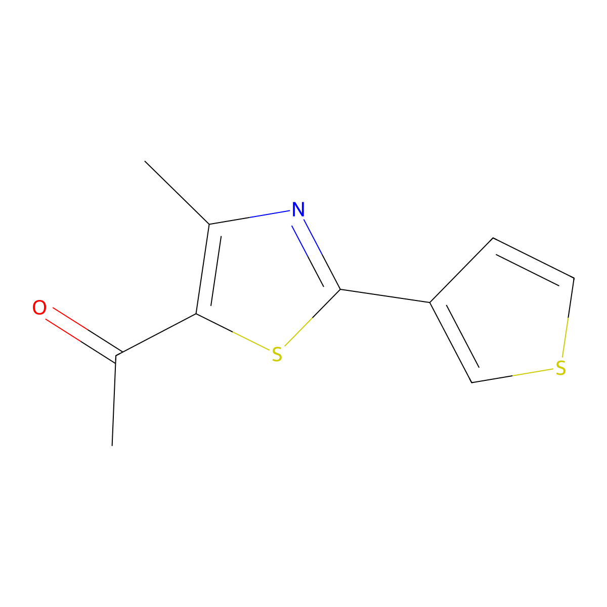 1-(4-Methyl-2-(thiophen-3-yl)thiazol-5-yl)ethan-1-one molecular structure, CAS 56421-74-0