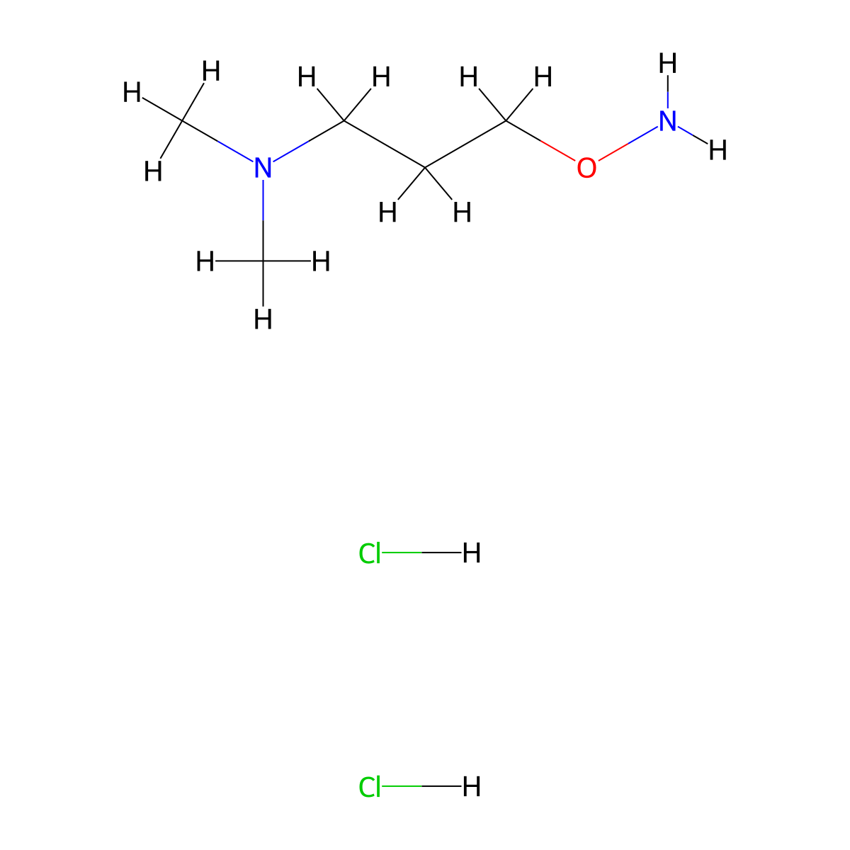 O-(3-(dimethylamino)propyl)hydroxylamine dihydrochloride molecular structure, CAS 56425-32-2
