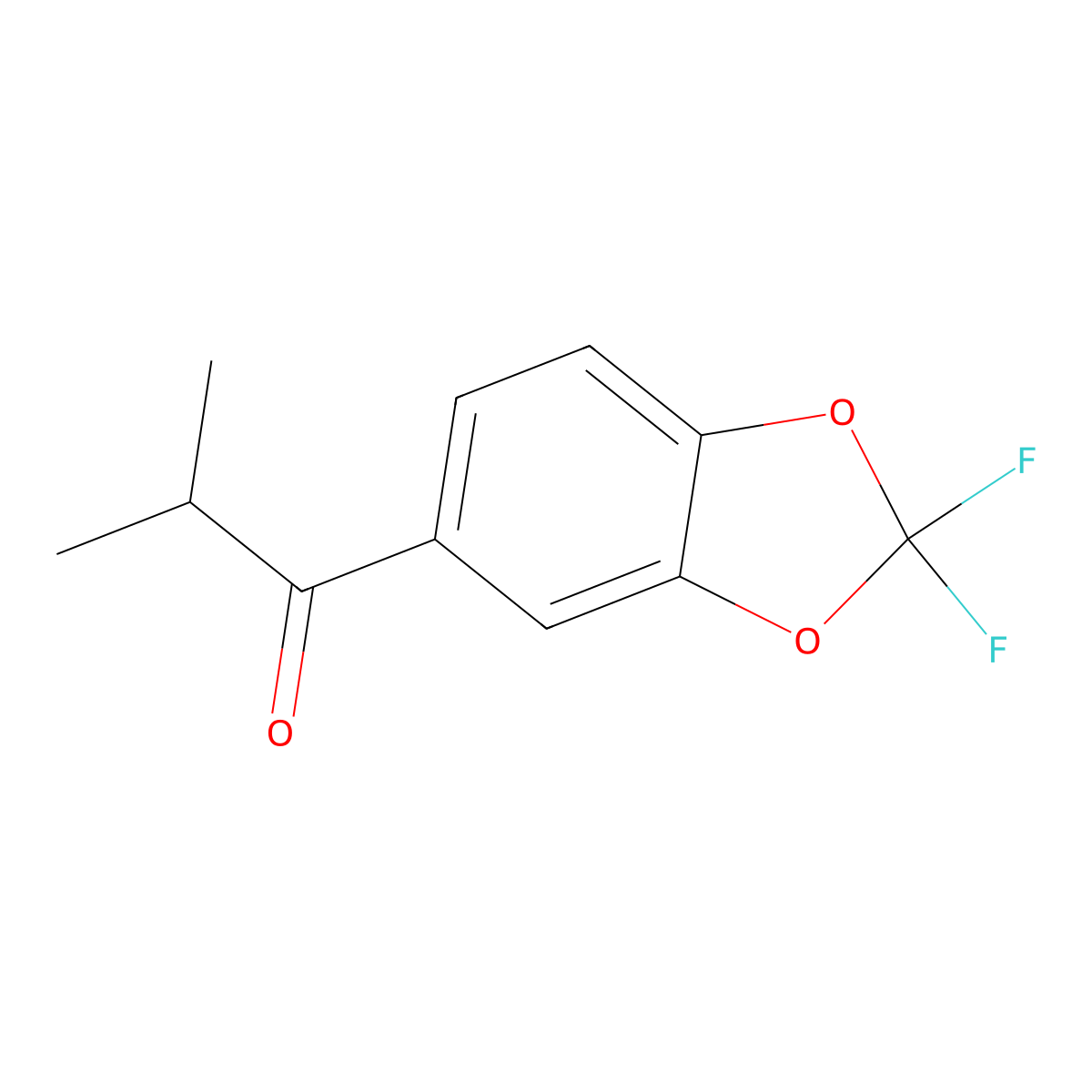 1-(2,2-Difluoro-2H-1,3-benzodioxol-5-yl)-2-methylpropan-1-one molecular structure, CAS 56425-89-9