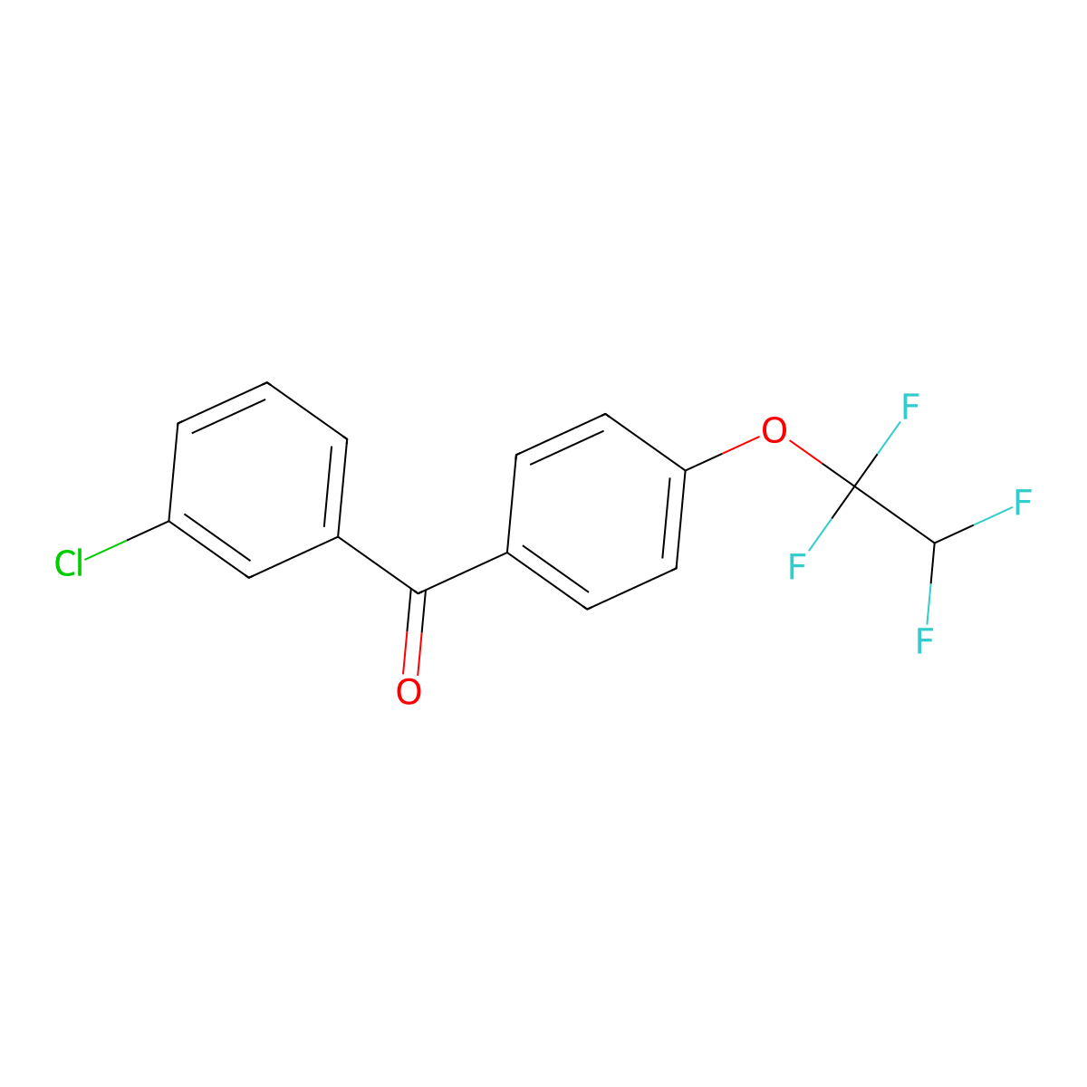 Methanone, (3-chlorophenyl)[4-(1,1,2,2-tetrafluoroethoxy)phenyl]- molecular structure, CAS 56426-11-0