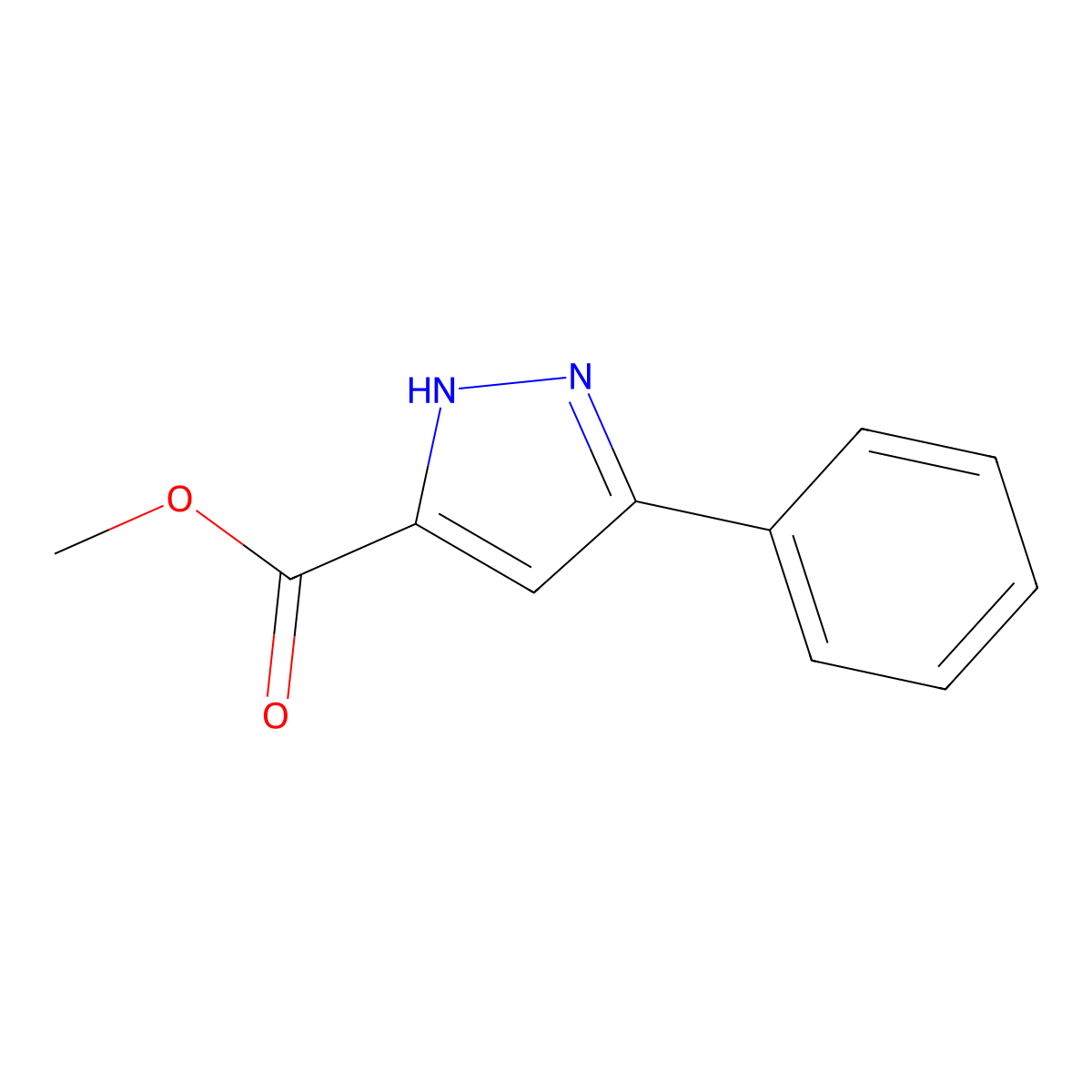 methyl 3-phenyl-1H-pyrazole-5-carboxylate molecular structure, CAS 56426-35-8