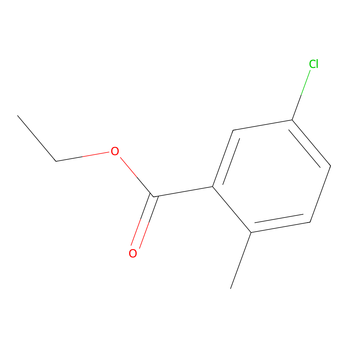 Benzoic acid, 5-chloro-2-methyl-, ethyl ester molecular structure, CAS 56427-54-4