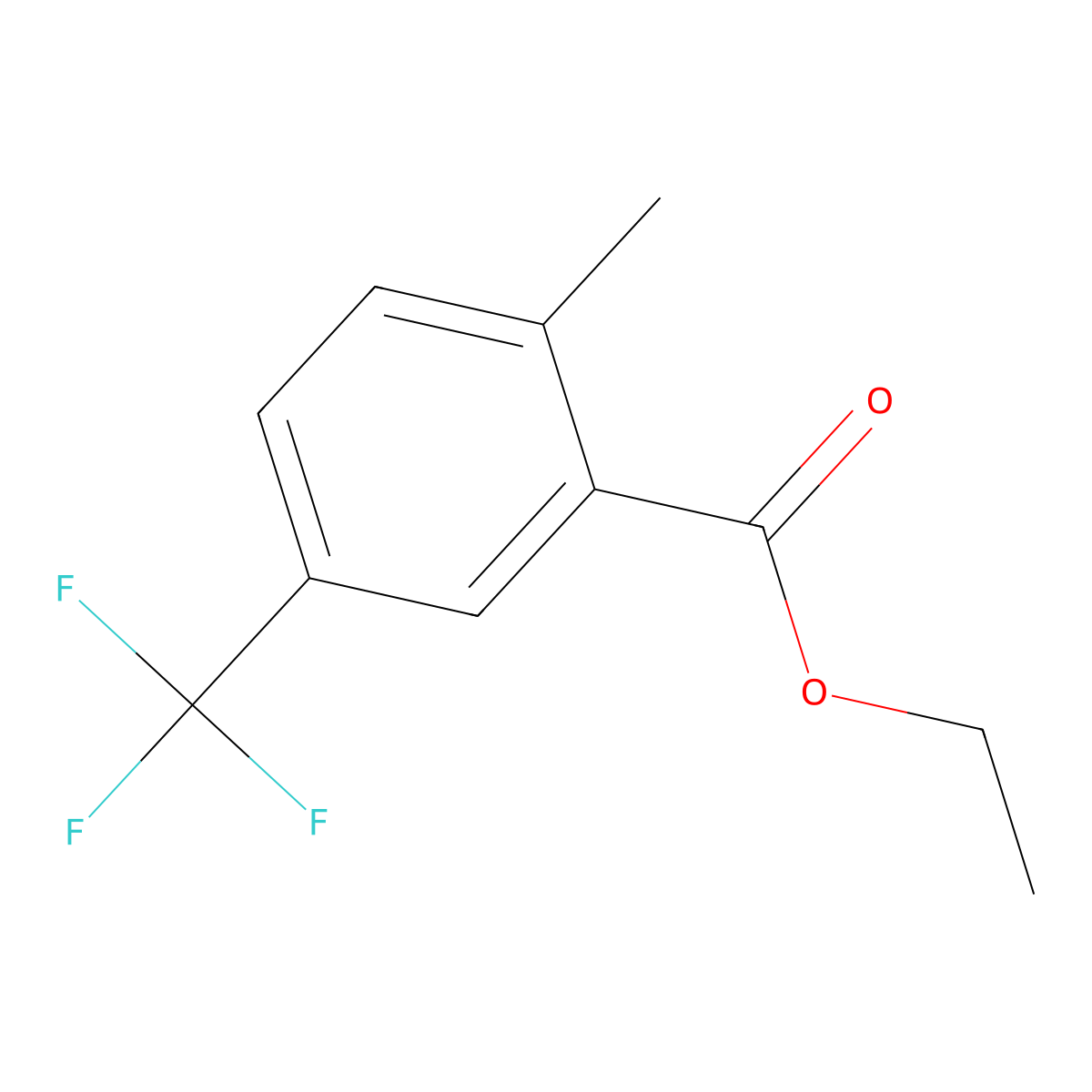 Ethyl 2-methyl-5-(trifluoromethyl)benzoate molecular structure, CAS 56427-57-7