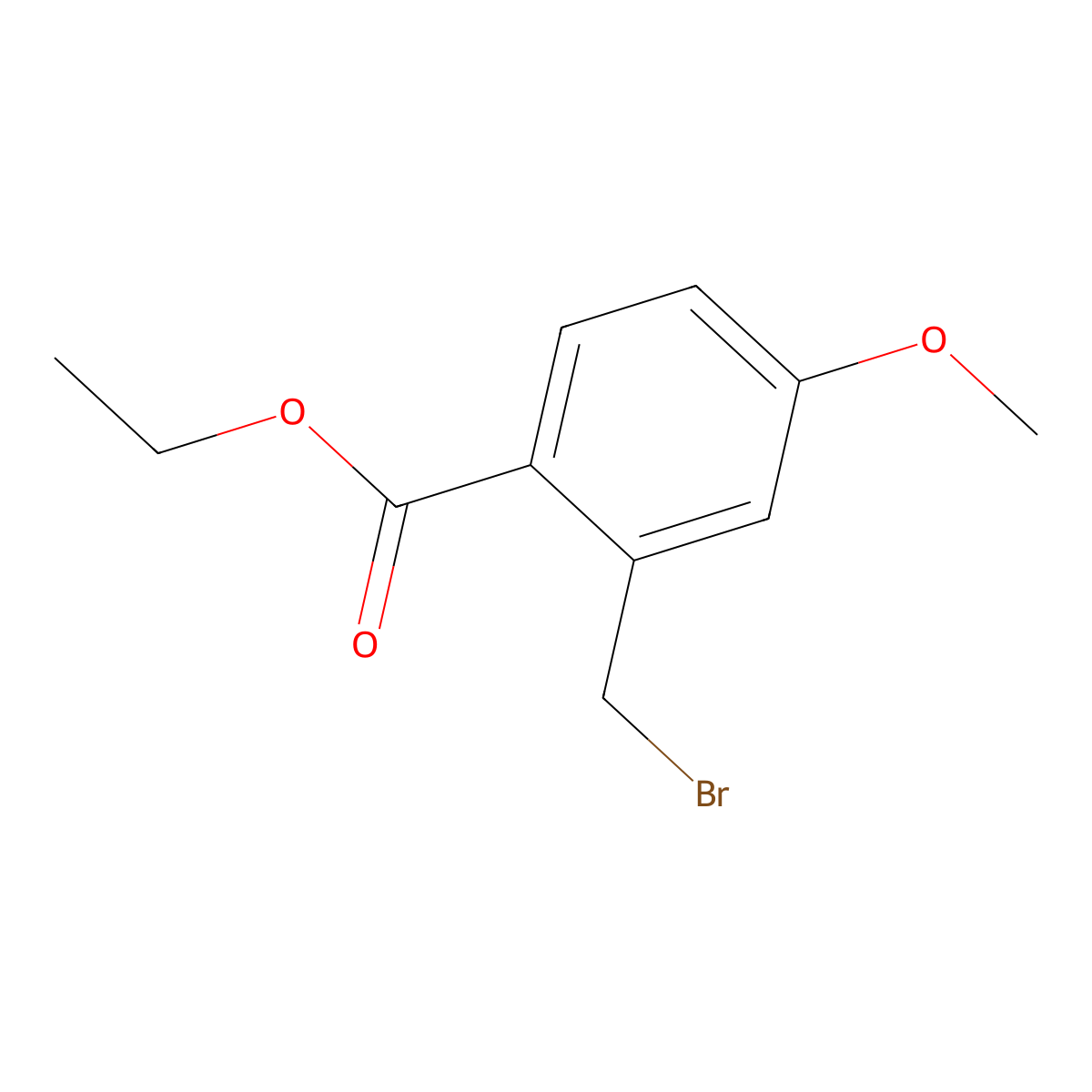 Ethyl 2-(bromomethyl)-4-methoxybenzoate molecular structure, CAS 56427-63-5