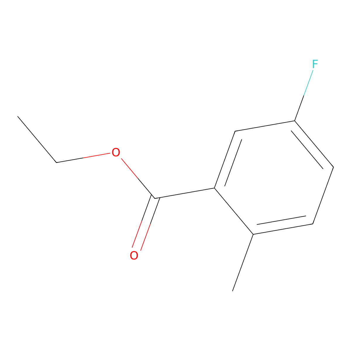 Benzoic acid, 5-fluoro-2-methyl-, ethyl ester molecular structure, CAS 56427-66-8
