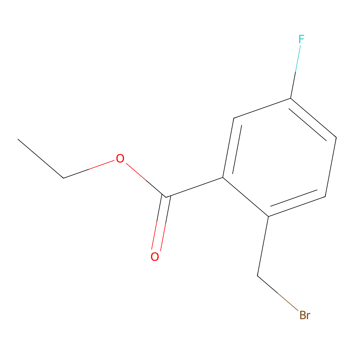 Ethyl 2-(bromomethyl)-5-fluorobenzoate molecular structure, CAS 56427-67-9
