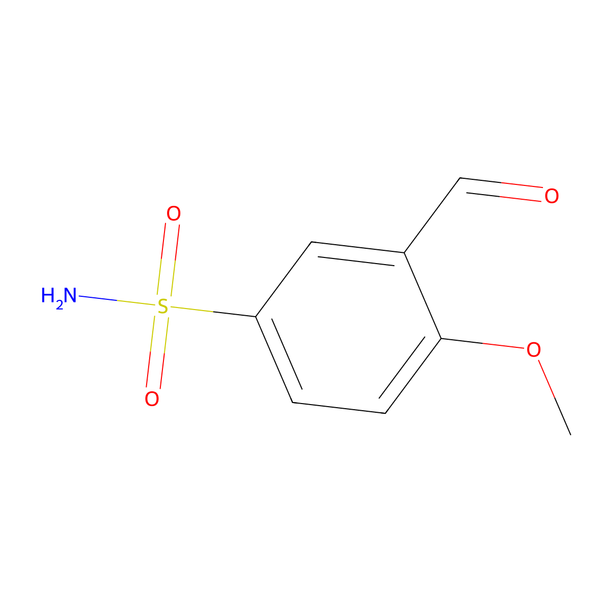 3-Formyl-4-methoxybenzene-1-sulfonamide molecular structure, CAS 56428-07-0