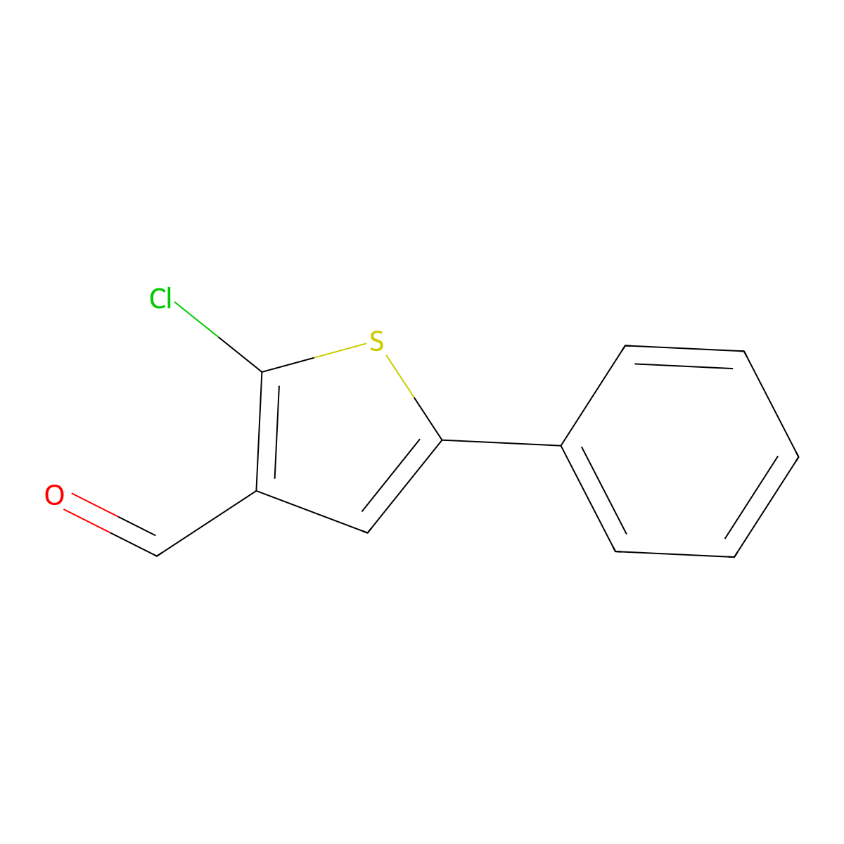 2-Chloro-5-phenylthiophene-3-carbaldehyde molecular structure, CAS 56429-19-7