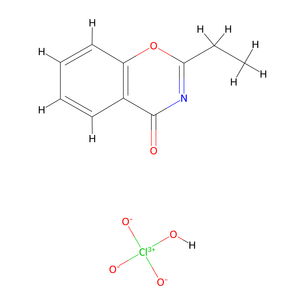 4H-1,3-Benzoxazin-4-one, 2-ethyl-, perchlorate molecular structure, CAS 56429-60-8