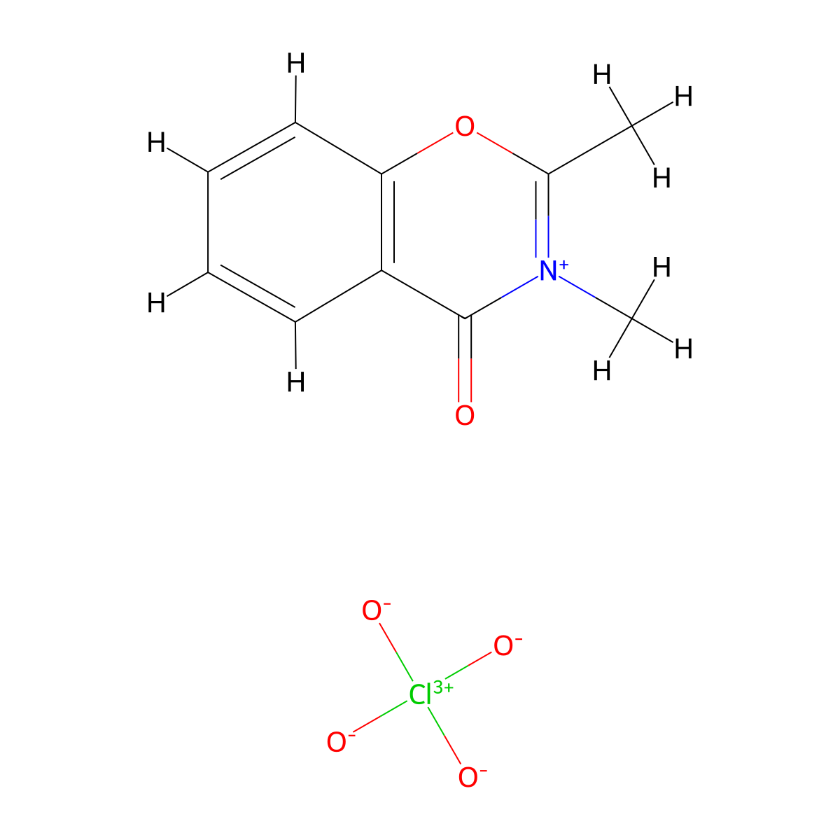 2,3-Dimethyl-1,3-benzoxazin-3-ium-4-one perchlorate molecular structure, CAS 56429-68-6