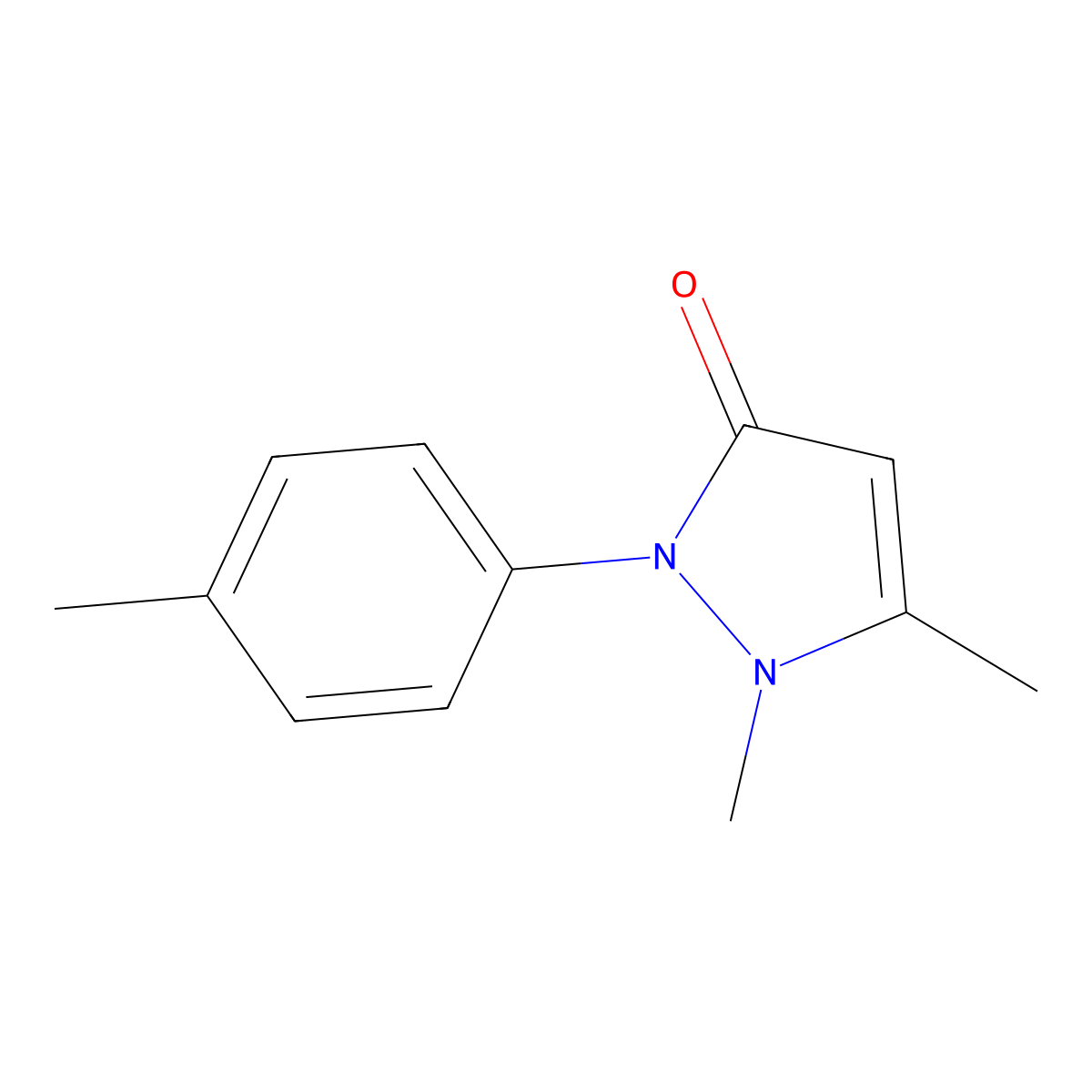1,2-dihydro-1,5-dimethyl-2-(p-tolyl)-3H-pyrazol-3-one molecular structure, CAS 56430-08-1