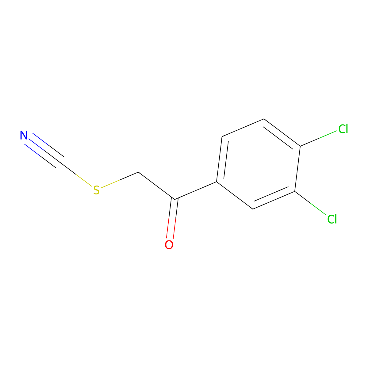 Thiocyanic acid, 2-(3,4-dichlorophenyl)-2-oxoethyl ester molecular structure, CAS 56430-90-1
