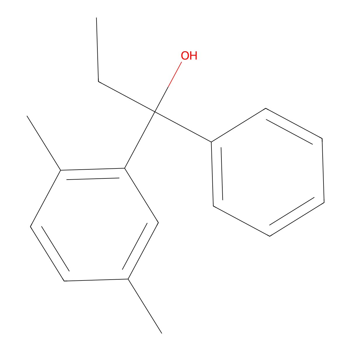 alpha-Ethyl-2,5-dimethyl-alpha-phenylbenzenemethanol molecular structure, CAS 56431-19-7