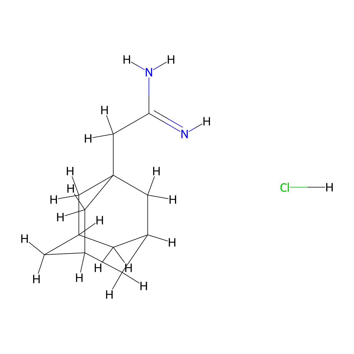 2-(Adamantan-1-yl)ethanimidamide hydrochloride molecular structure, CAS 56432-92-9