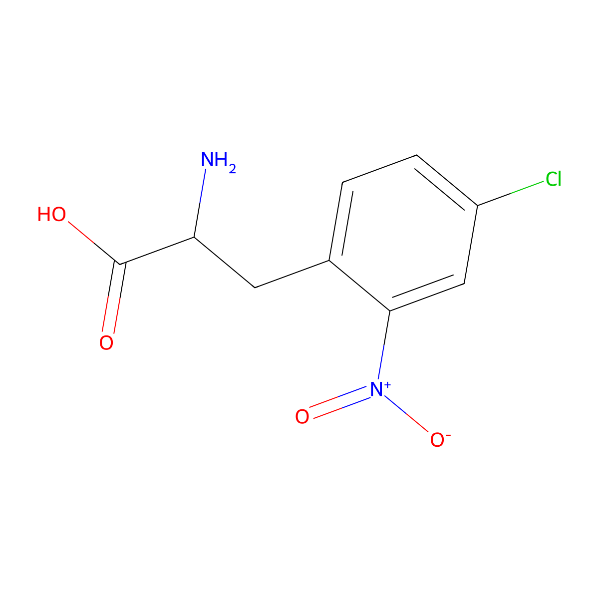 4-Chloro-2-nitro-DL-phenylalanine molecular structure, CAS 56433-05-7