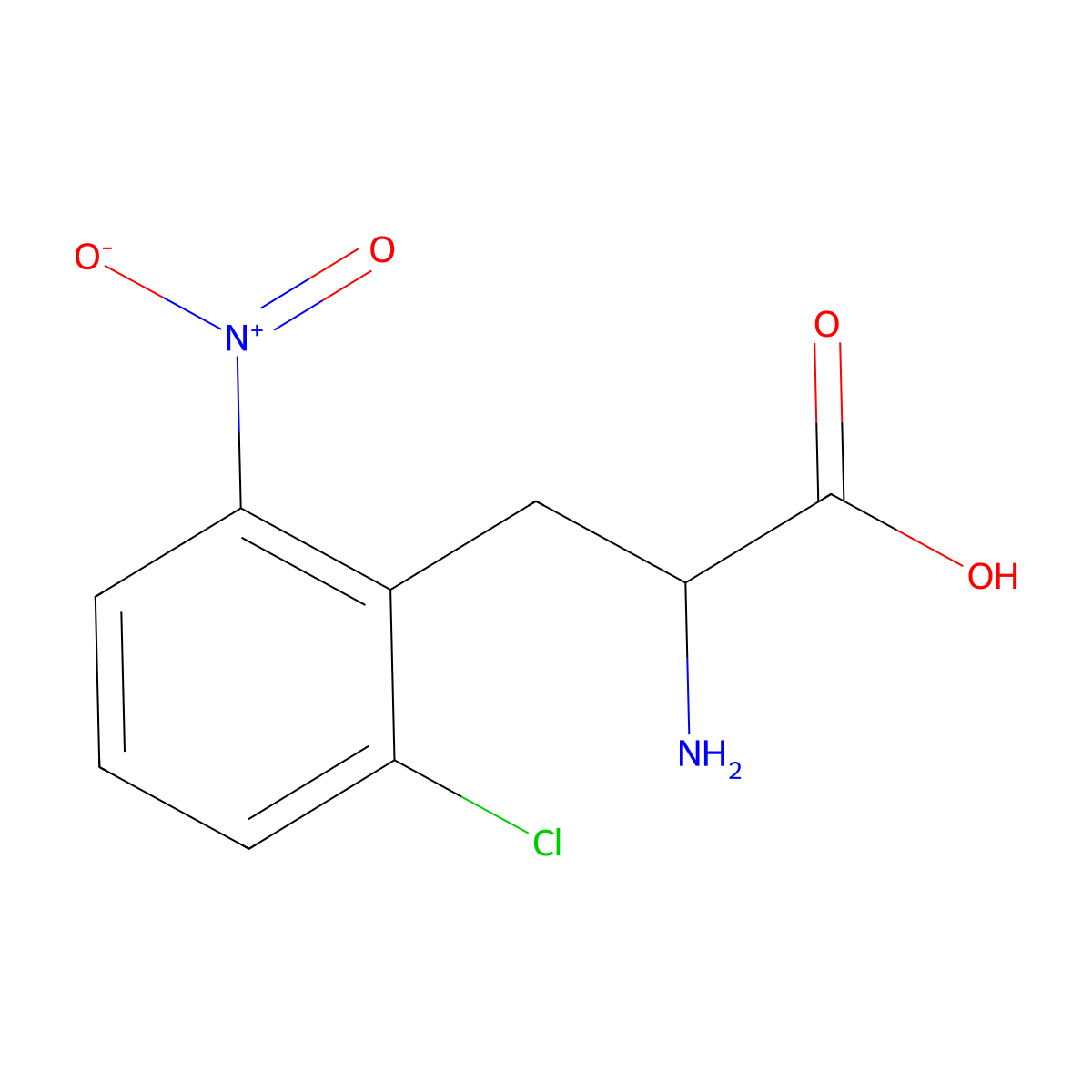2-Amino-3-(2-chloro-6-nitrophenyl)propanoic acid molecular structure, CAS 56433-07-9