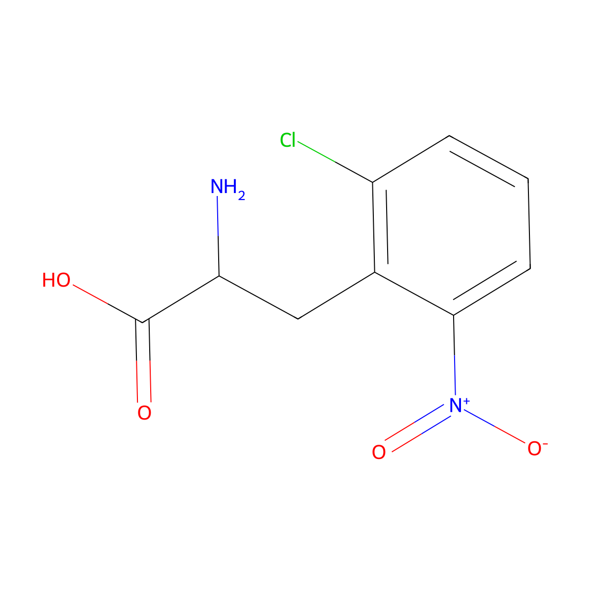 2-Amino-3-(2-chloro-6-nitrophenyl)propanoic acid molecular structure, CAS 56433-07-9
