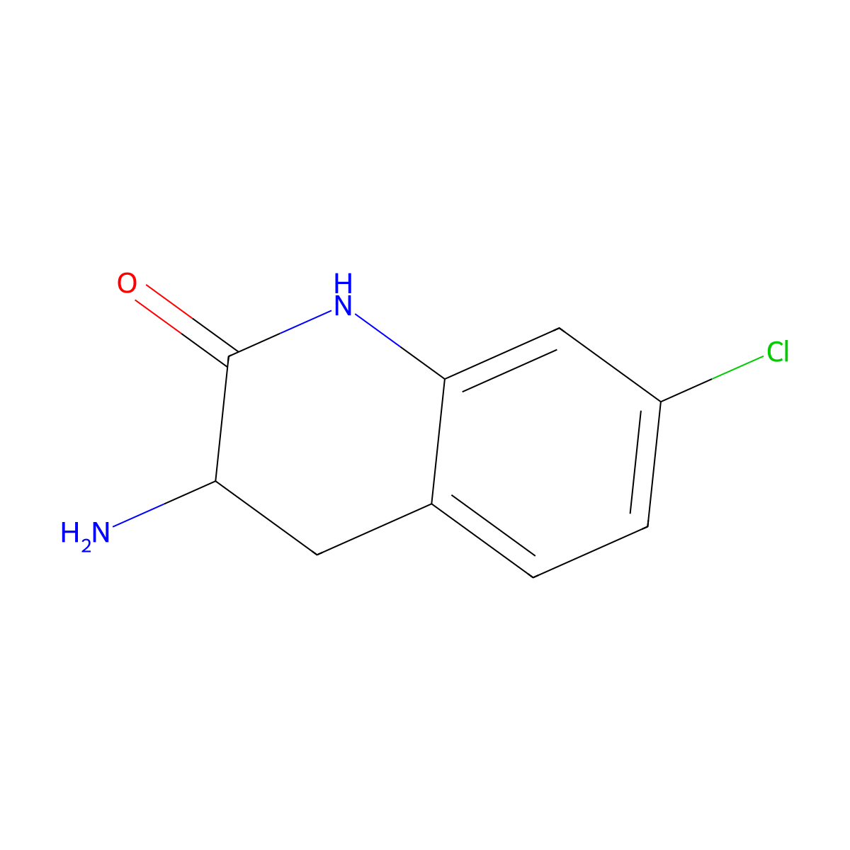 3-Amino-7-chloro-3,4-dihydroquinolin-2(1H)-one molecular structure, CAS 56433-13-7
