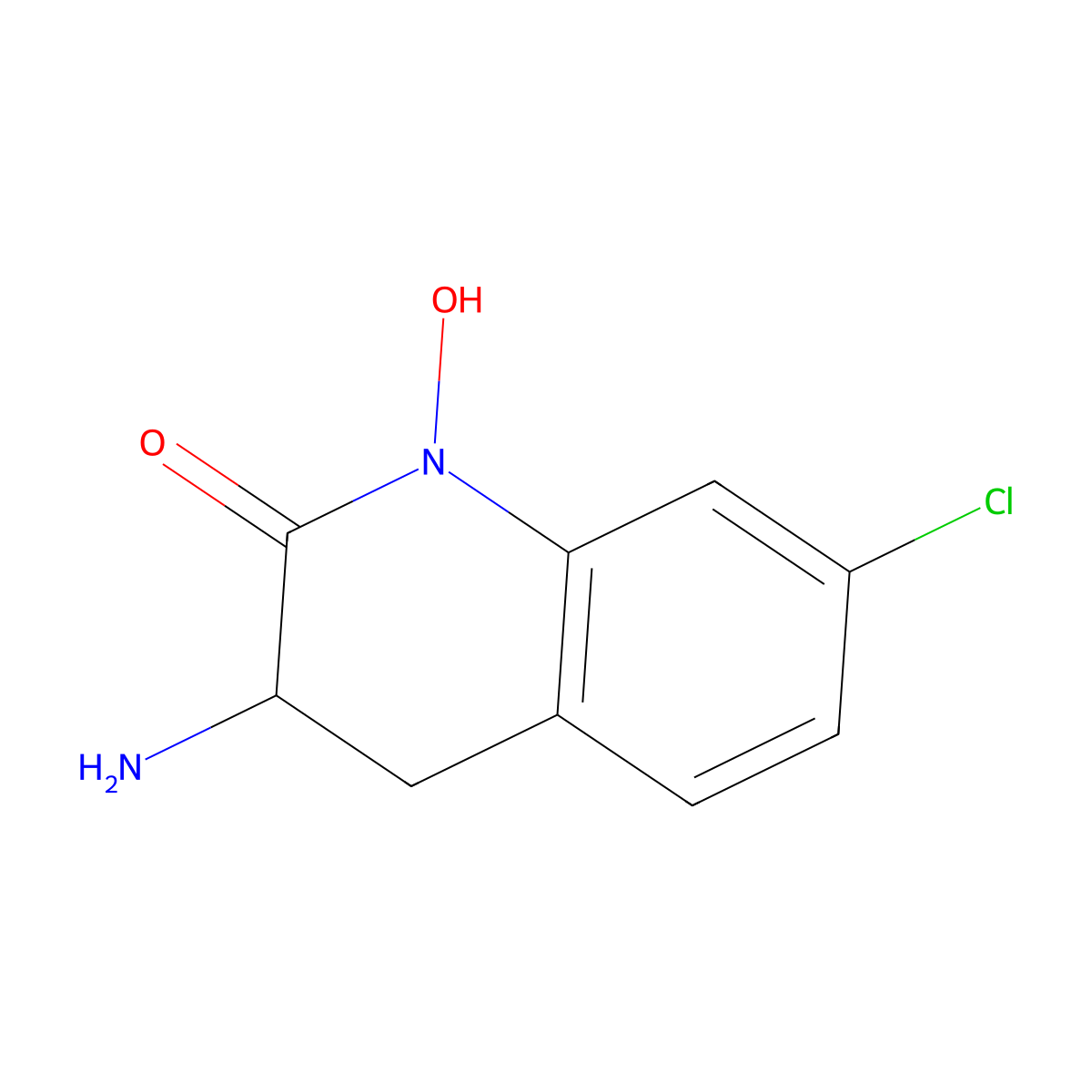 3-Amino-7-chloro-1-hydroxy-3,4-dihydroquinolin-2-one molecular structure, CAS 56433-17-1