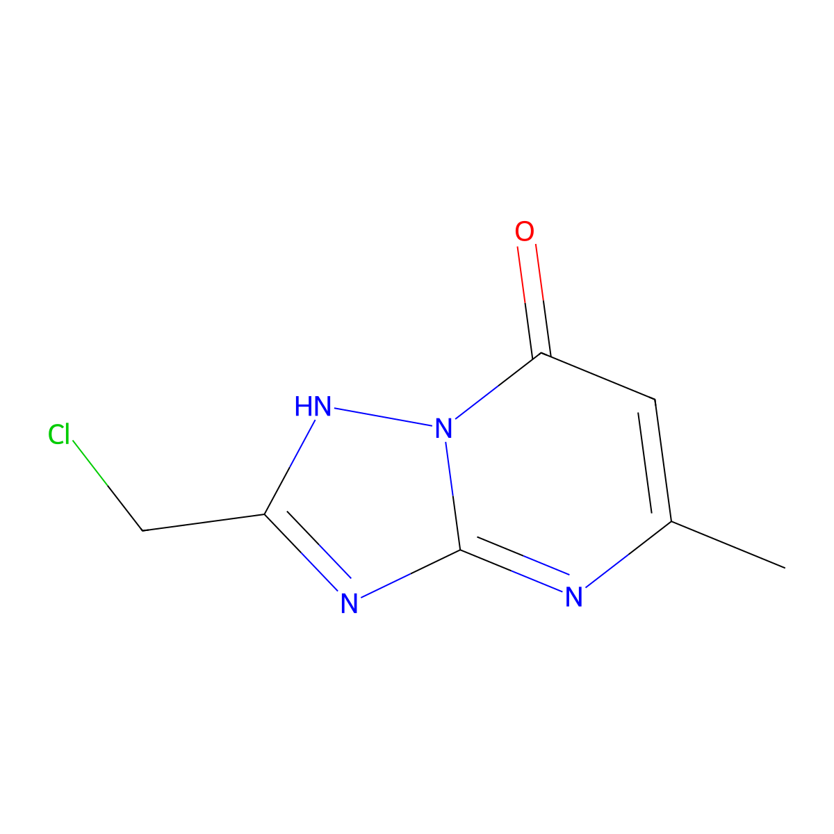 [1,2,4]Triazolo[1,5-a]pyrimidin-7(1H)-one, 2-(chloromethyl)-5-methyl- molecular structure, CAS 56433-30-8