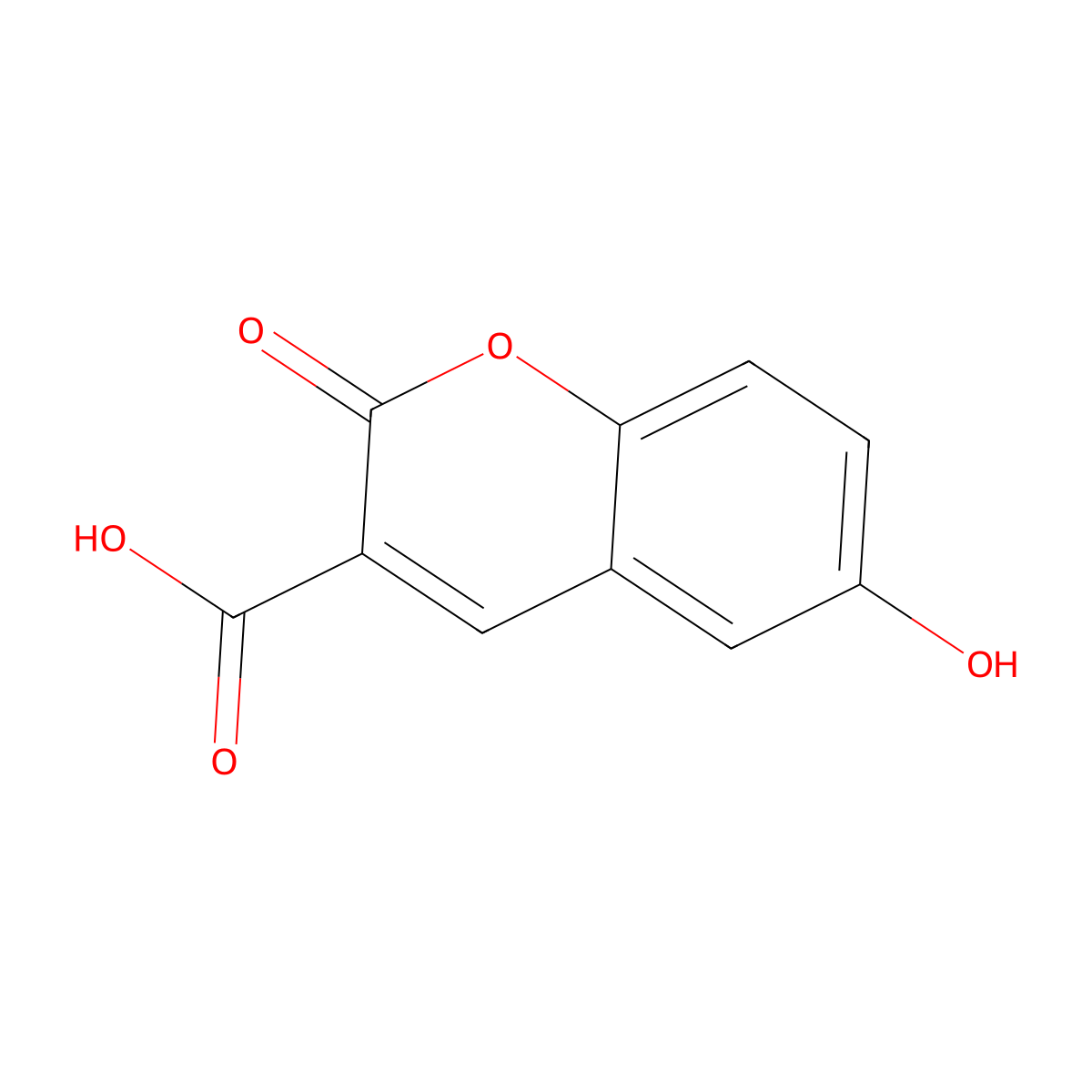 6-Hydroxy-2-oxo-2H-chromene-3-carboxylic acid molecular structure, CAS 56437-16-2