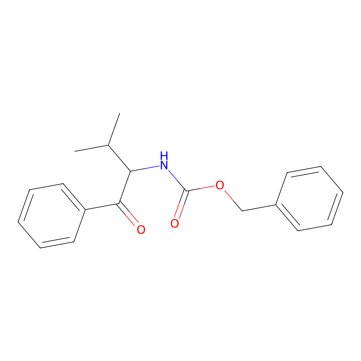 benzyl N-(3-methyl-1-oxo-1-phenylbutan-2-yl)carbamate molecular structure, CAS 56440-16-5