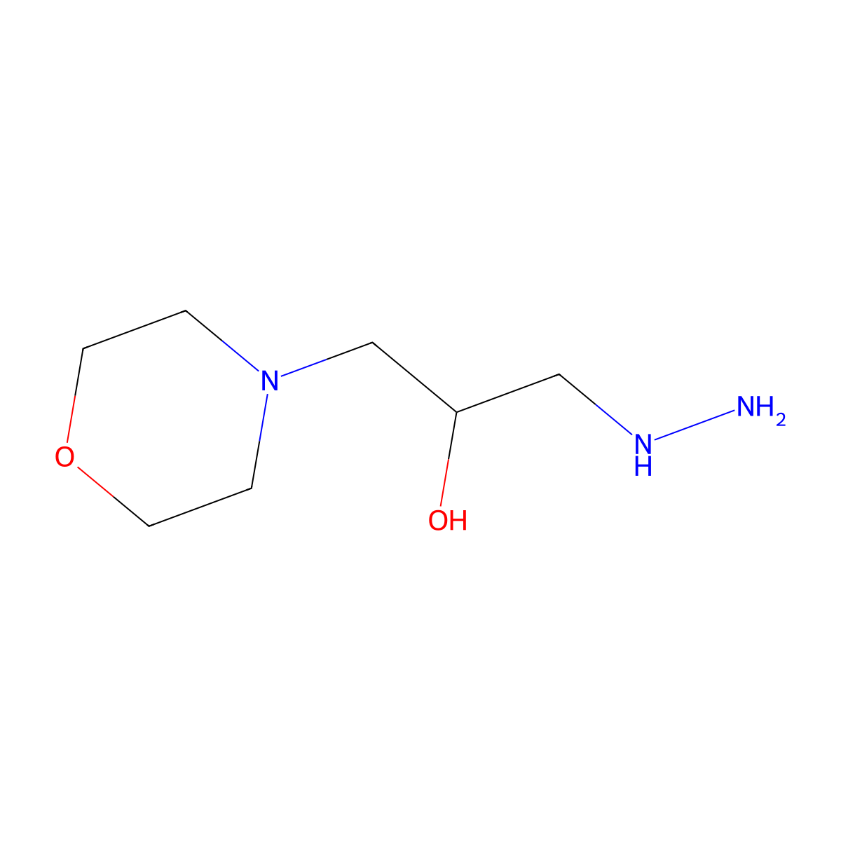 1-Hydrazino-3-morpholinopropan-2-ol molecular structure, CAS 56440-86-9