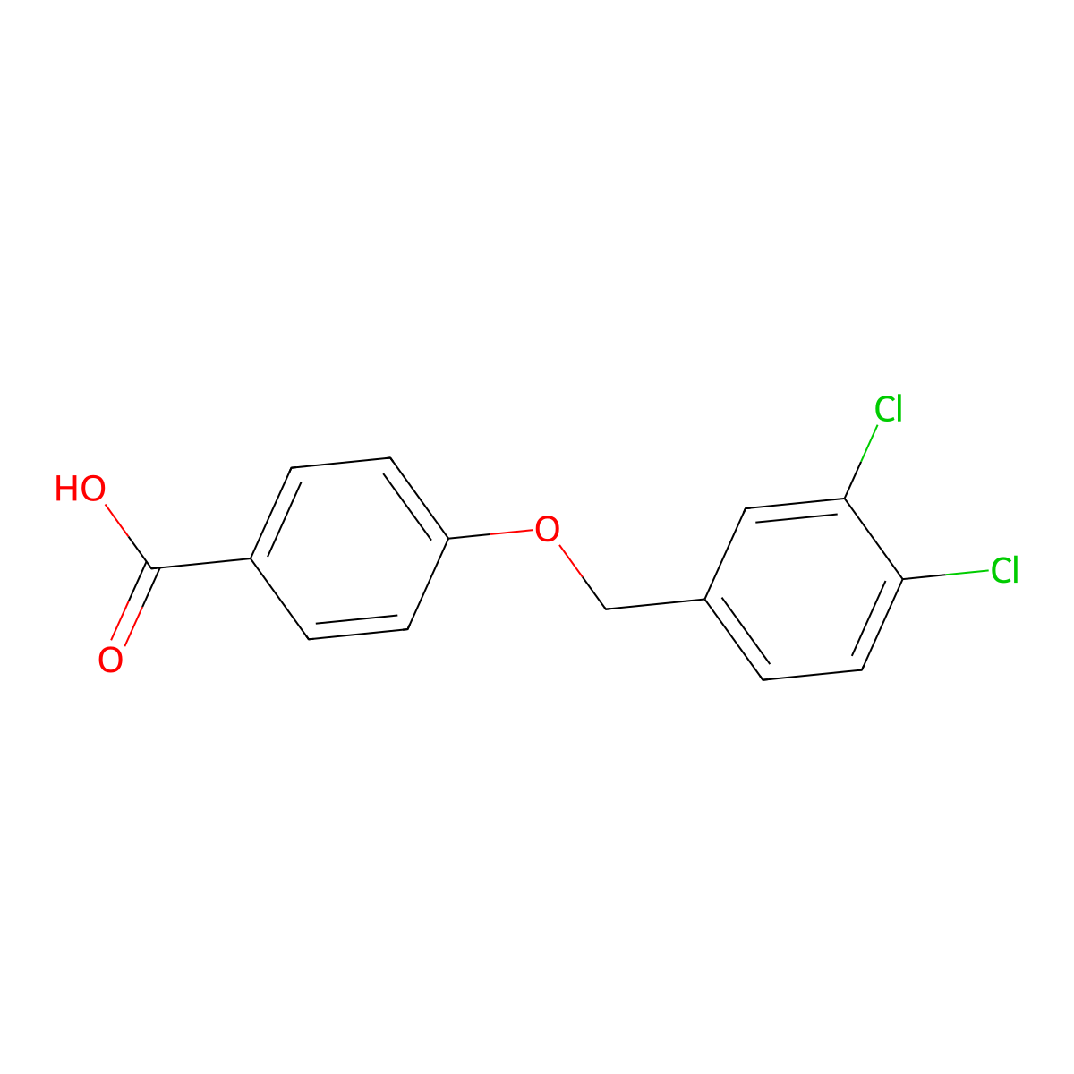 4-((3,4-Dichlorobenzyl)oxy)benzoic acid molecular structure, CAS 56442-18-3
