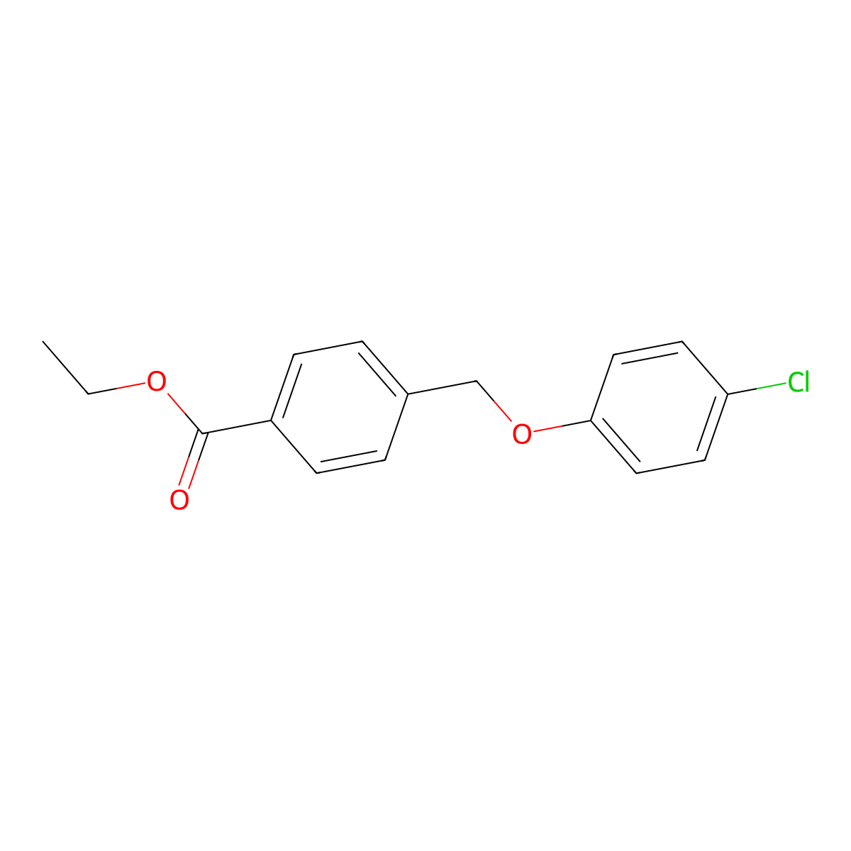 Ethyl 4-((4-chlorophenoxy)methyl)benzoate molecular structure, CAS 56442-34-3