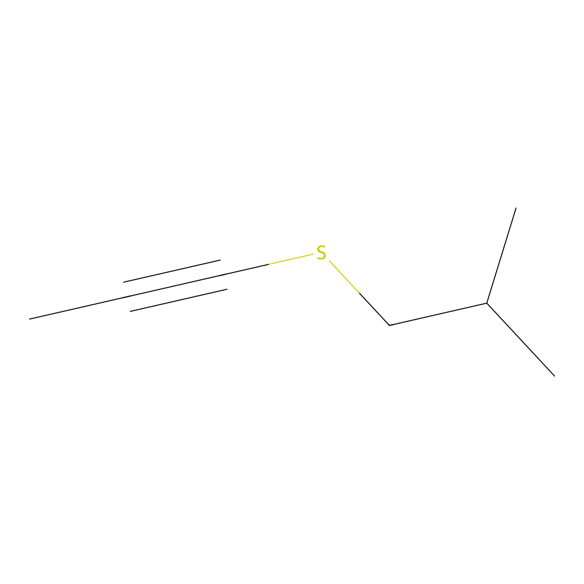 1-Propyne, 1-((2-methylpropyl)thio)- molecular structure, CAS 56444-80-5
