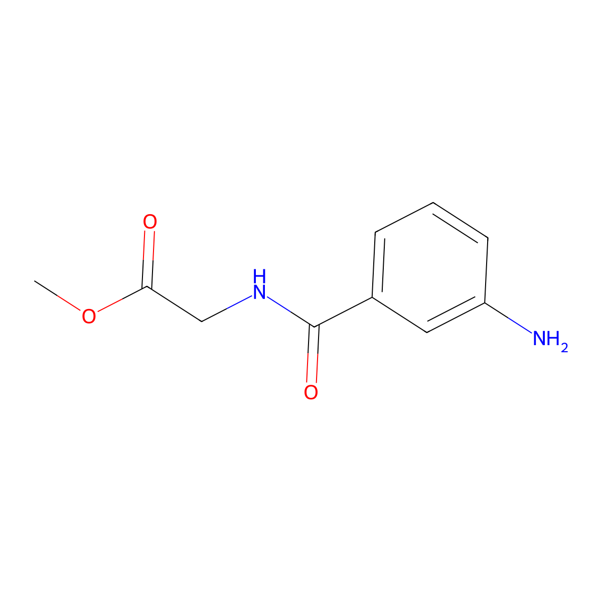 Methyl 2-[(3-aminophenyl)formamido]acetate molecular structure, CAS 56445-69-3