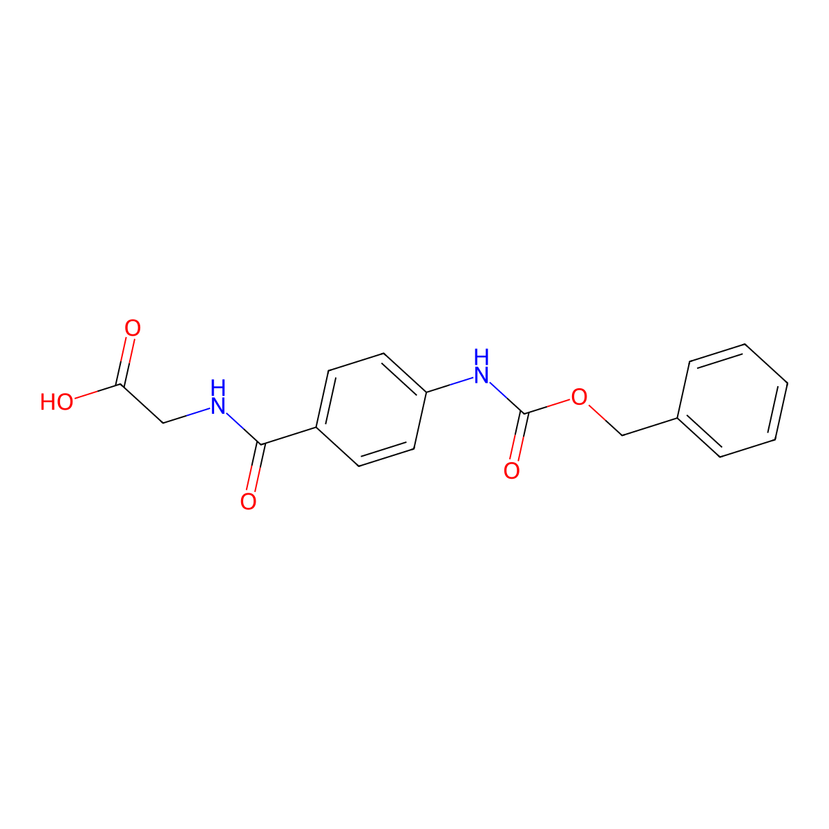2-[(4-{[(Benzyloxy)carbonyl]amino}phenyl)formamido]acetic acid molecular structure, CAS 56445-72-8