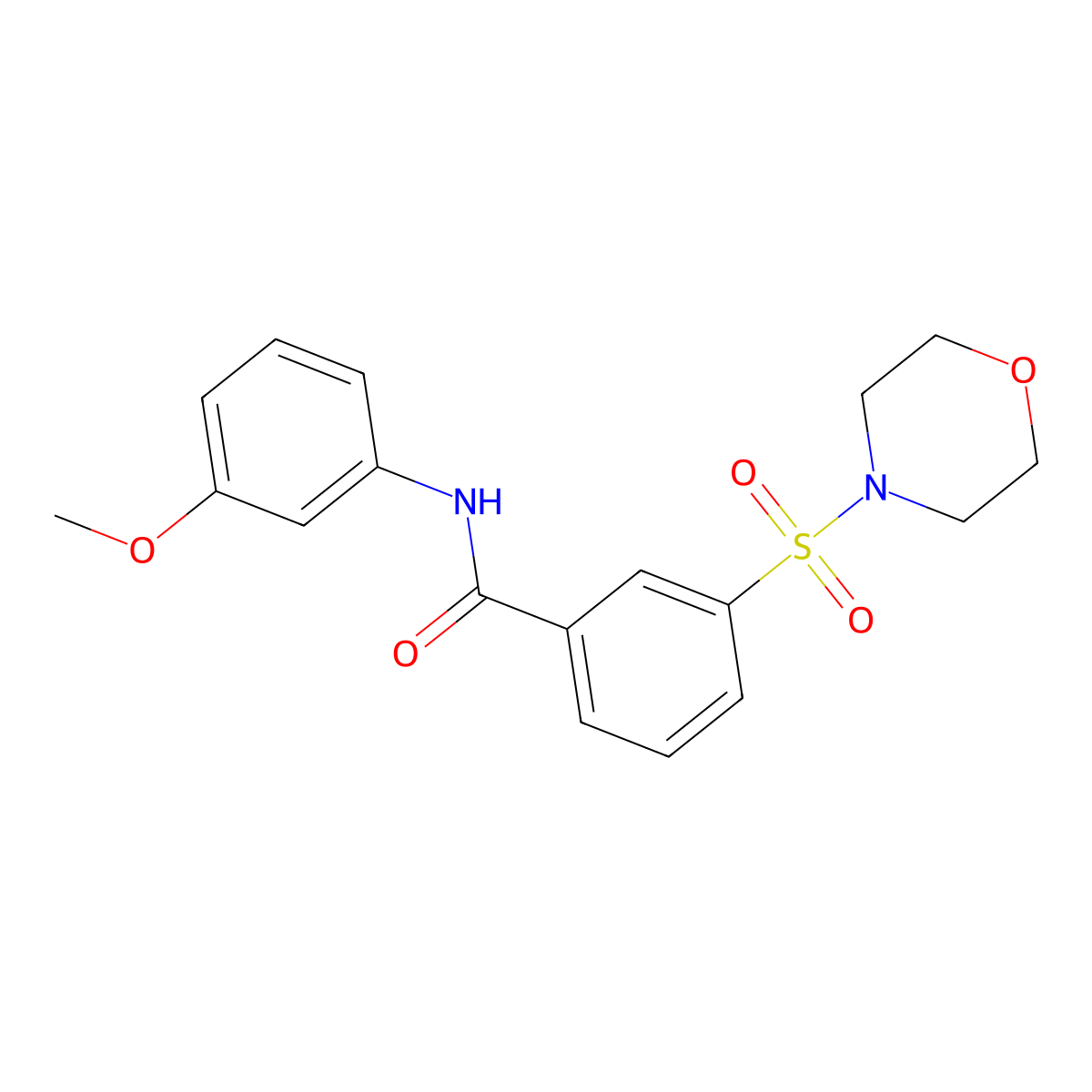 N-(3-methoxyphenyl)-3-(morpholinosulfonyl)benzamide molecular structure, CAS 564454-16-6