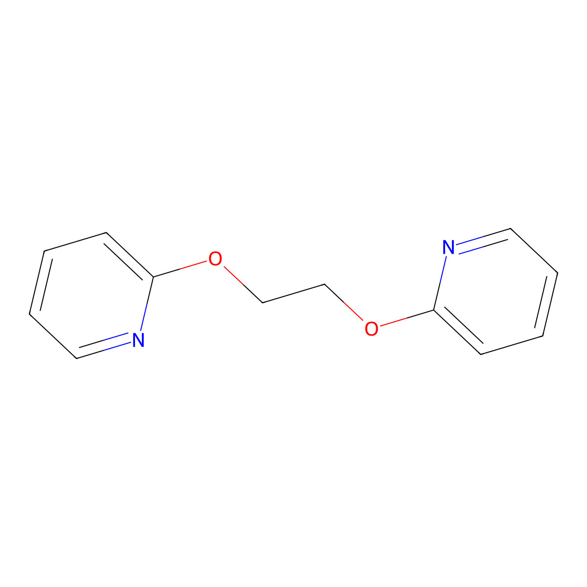 2,2'-(1,2-Ethanediylbis(oxy))bis(pyridine) molecular structure, CAS 56446-65-2