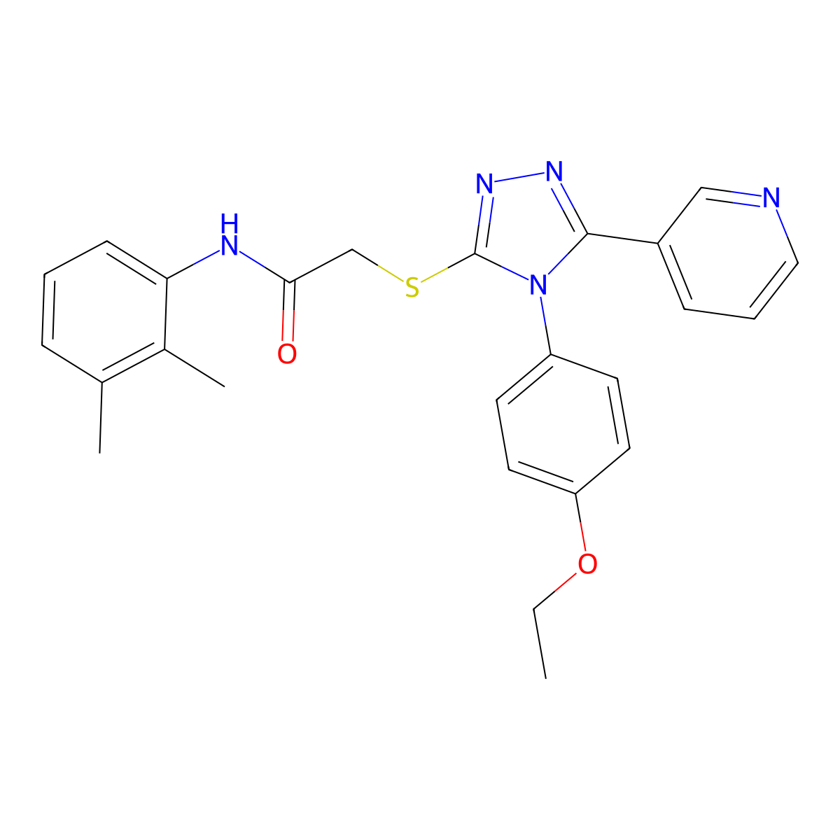 N-(2,3-dimethylphenyl)-2-{[4-(4-ethoxyphenyl)-5-(pyridin-3-yl)-4H-1,2,4-triazol-3-yl]sulfanyl}acetamide molecular structure, CAS 564466-44-0