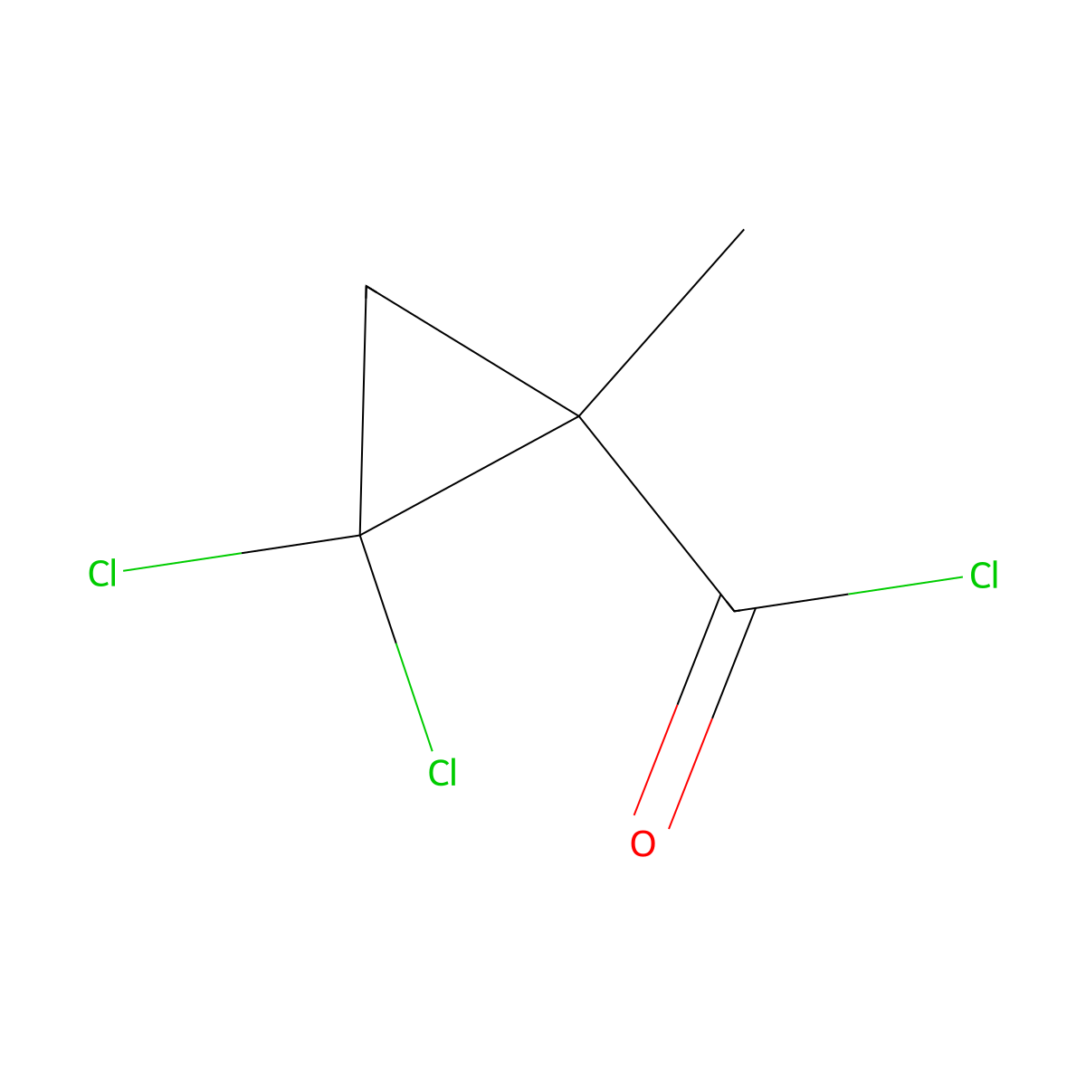2,2-Dichloro-1-methyl-cyclopropanecarbonyl chloride molecular structure, CAS 56447-09-7