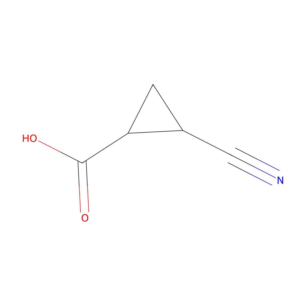 2-Cyanocyclopropanecarboxylic acid molecular structure, CAS 56447-12-2