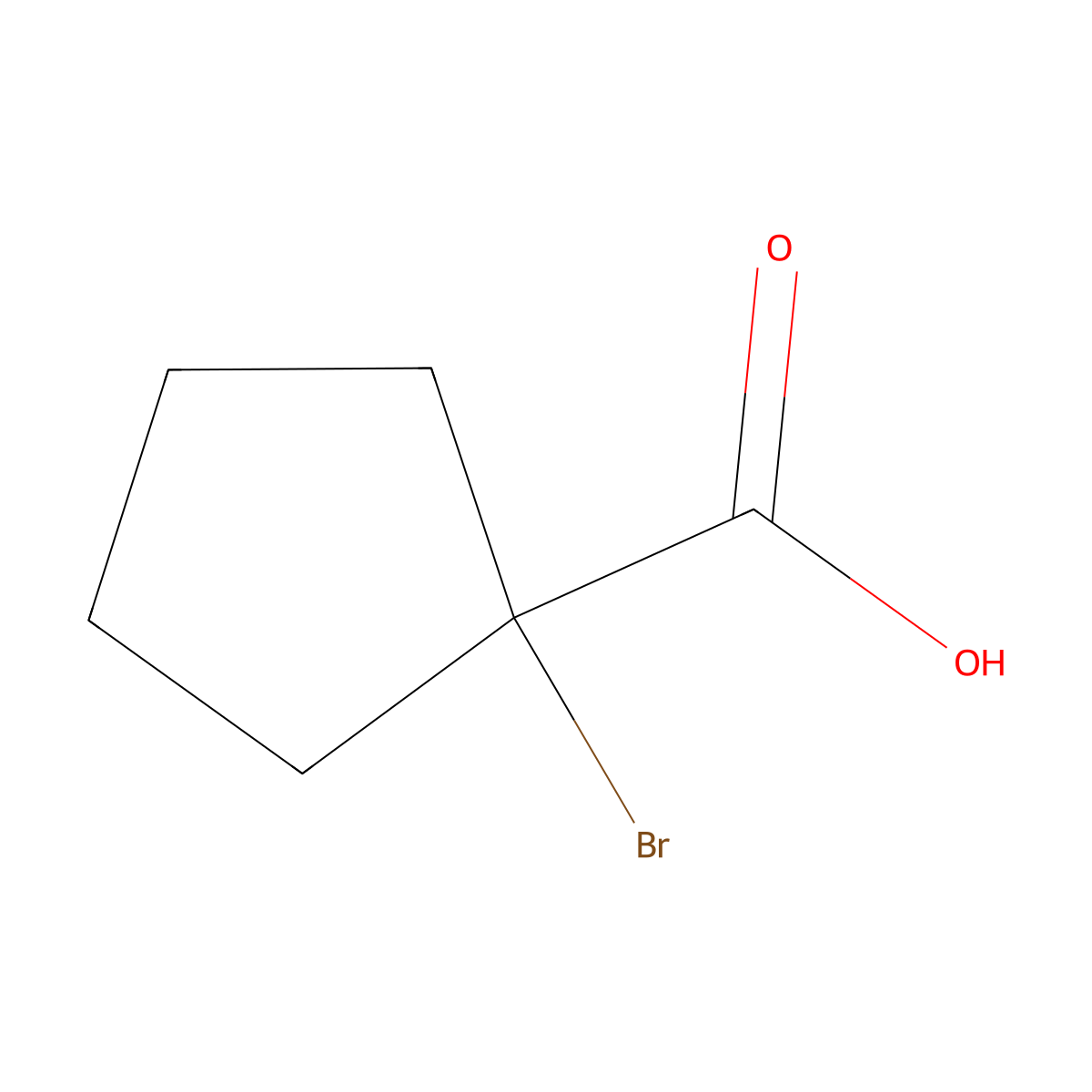 1-Bromocyclopentane-1-carboxylic acid molecular structure, CAS 56447-24-6