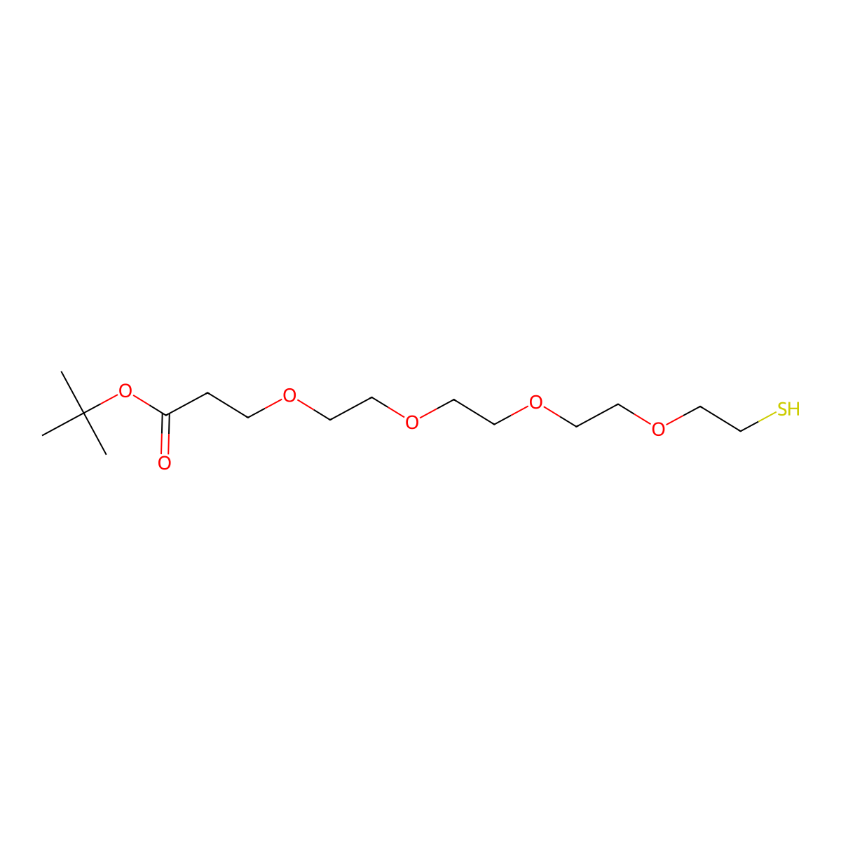 Thiol-PEG4-t-butyl ester molecular structure, CAS 564476-33-1