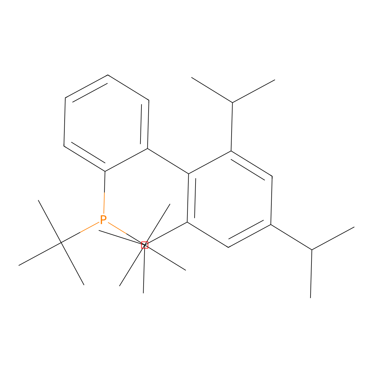 Di-tert-butyl(2',4',6'-tris(propan-2-yl)-(1,1'-biphenyl)-2-yl)phosphane molecular structure, CAS 564483-19-8
