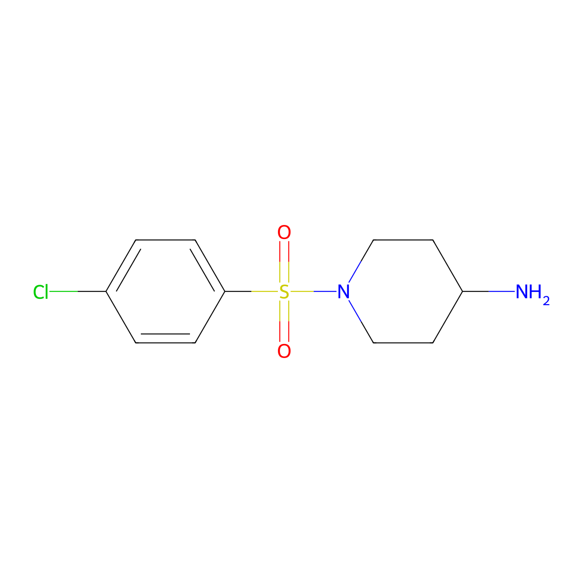 1-(4-Chloro-benzenesulfonyl)-piperidin-4-ylamine molecular structure, CAS 564489-44-7